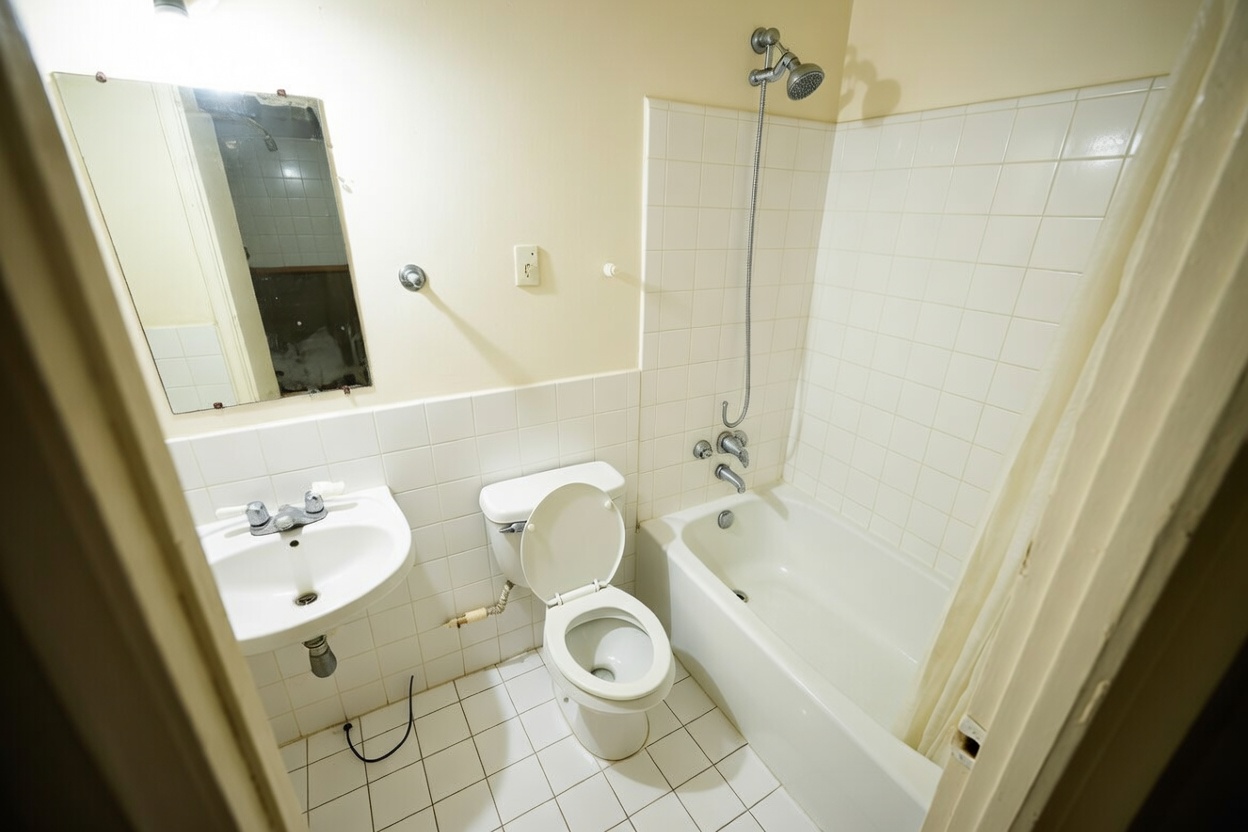 Bathroom cleaning before and after