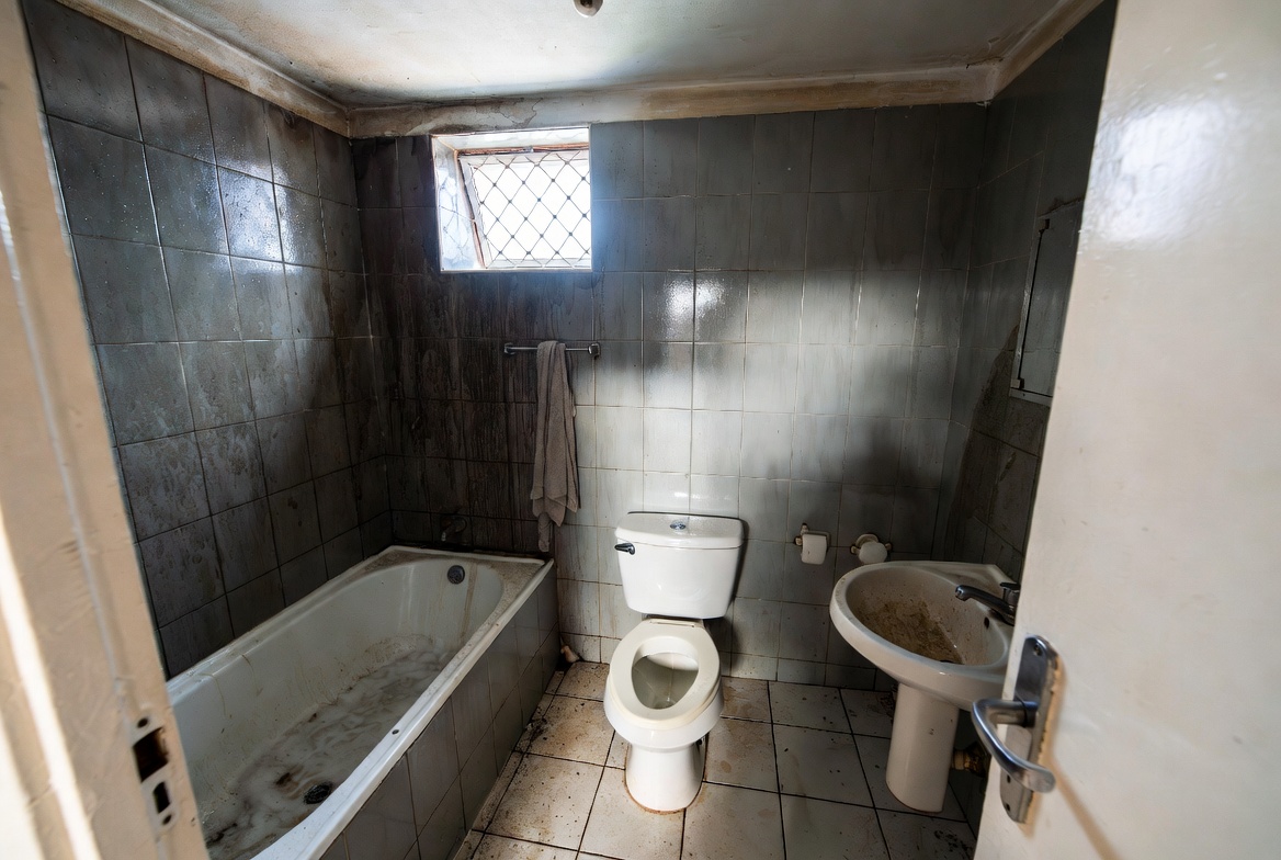 Bathroom cleaning before and after