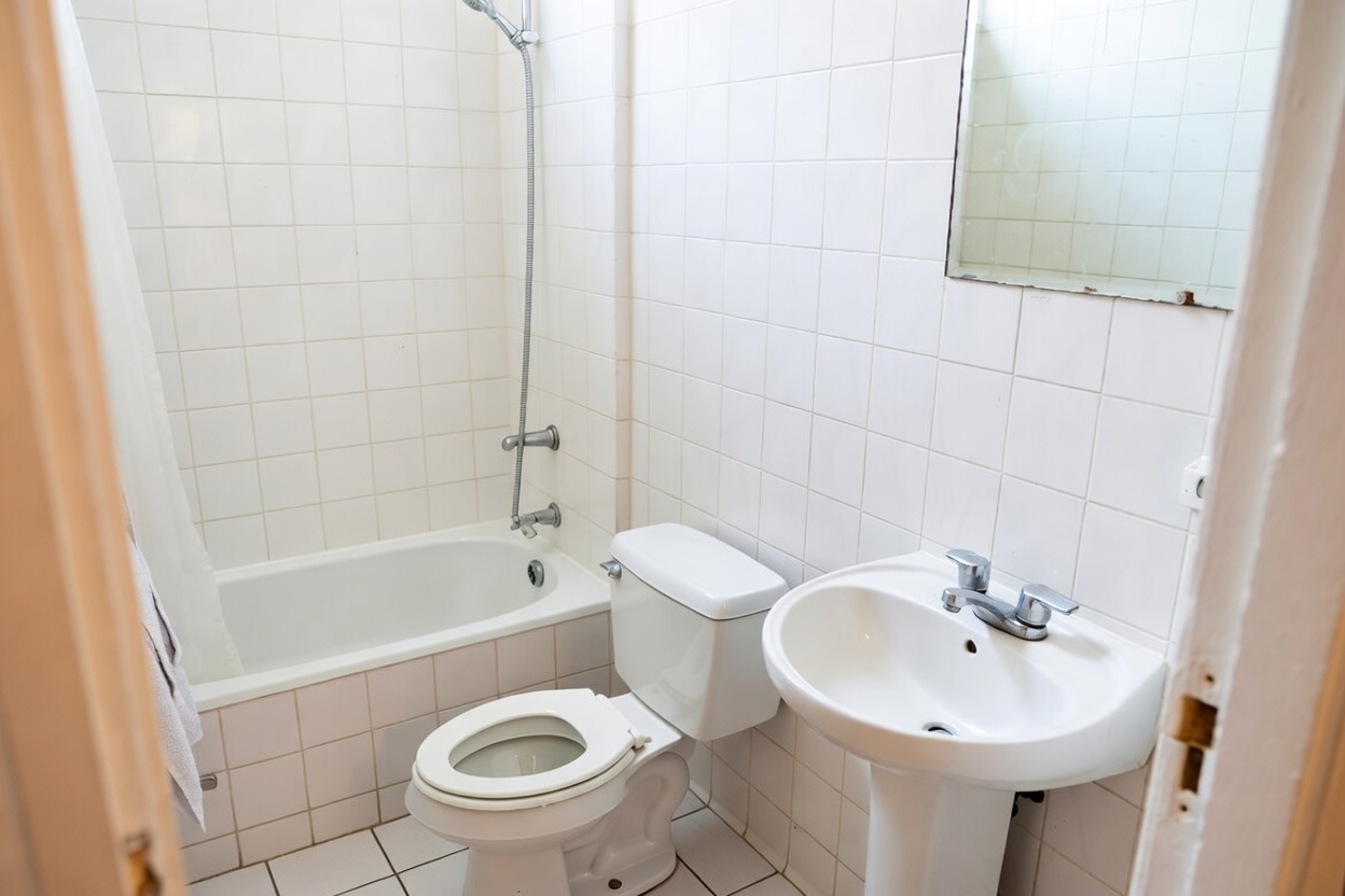 Bathroom cleaning before and after