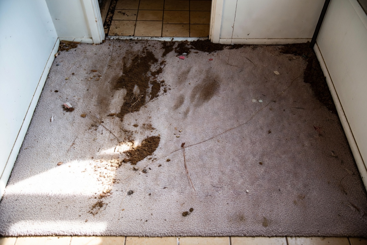 Dusting and vacuuming before