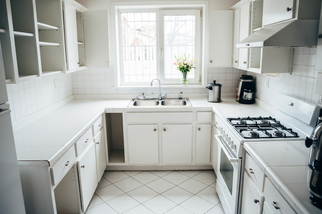 Kitchen cleaning before and after