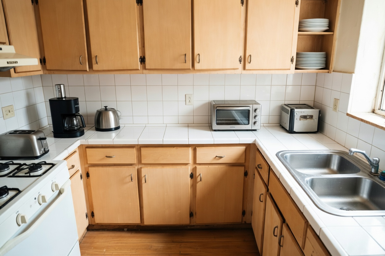 Kitchen cleaning before and after