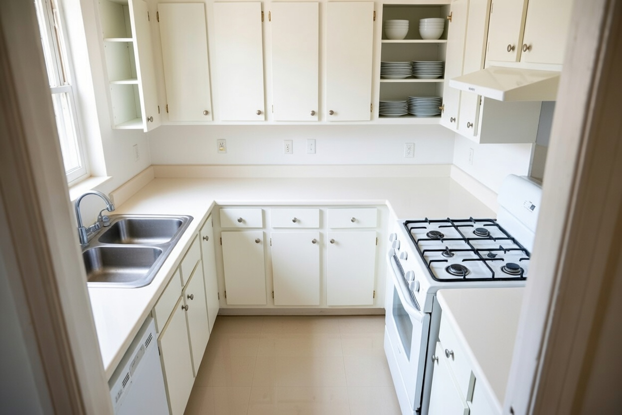 Kitchen cleaning before and after