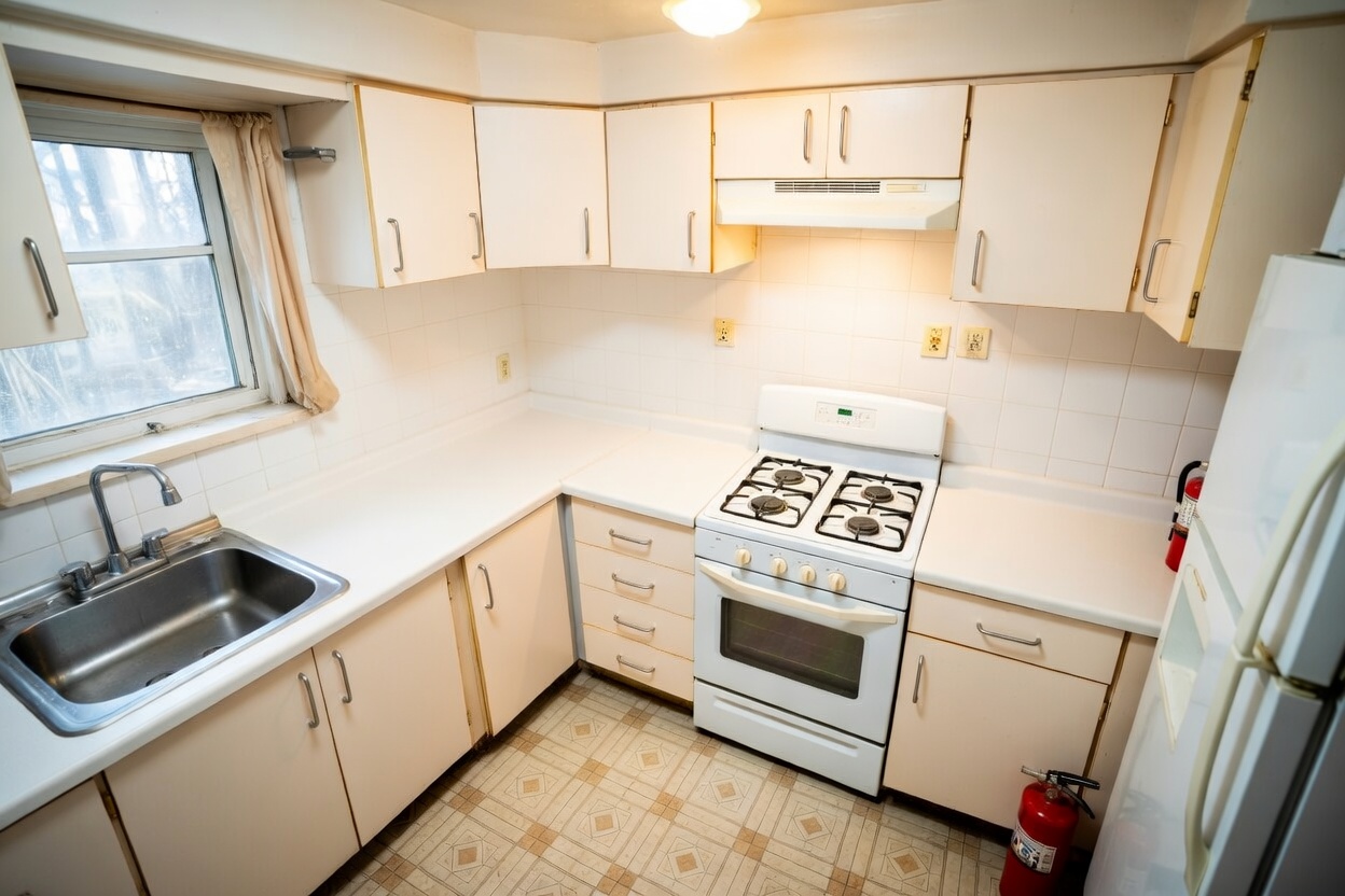 Kitchen cleaning before and after