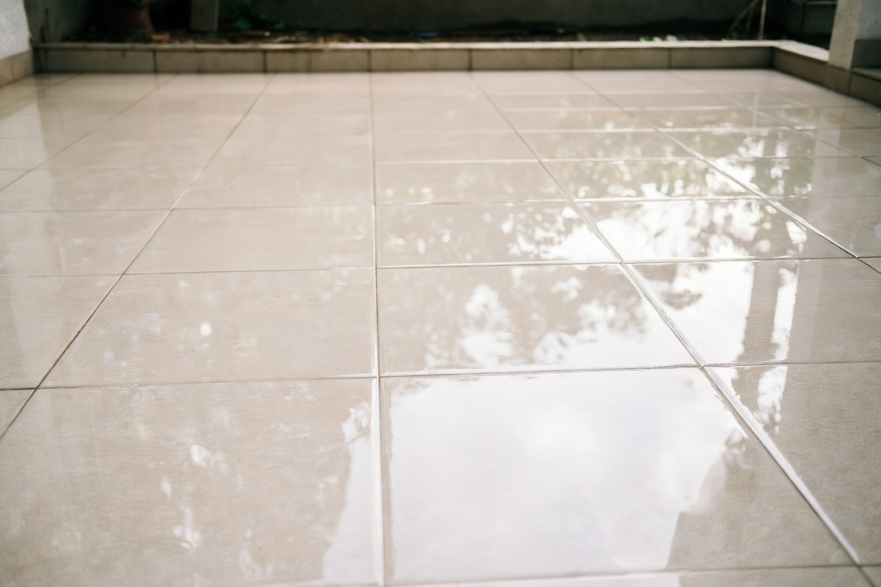 Floor mopping before